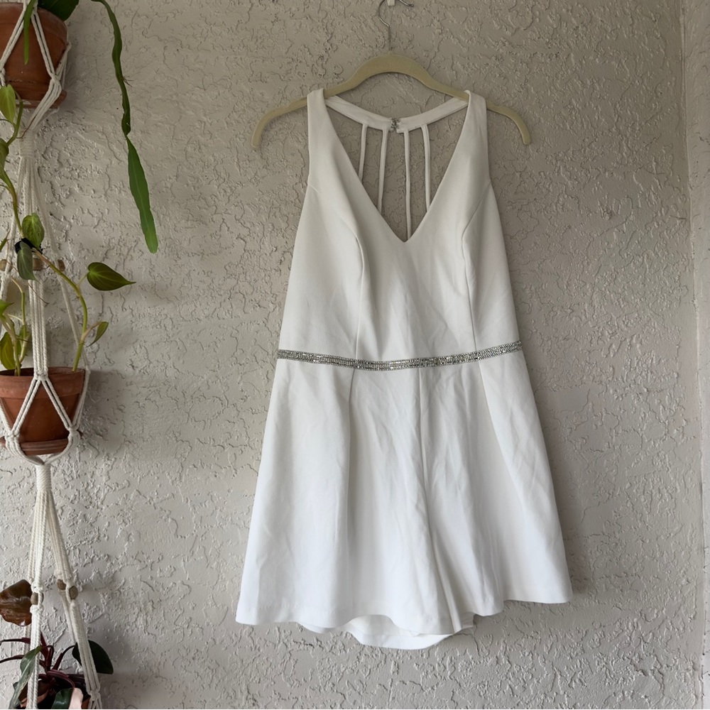 Bridal cage back romper